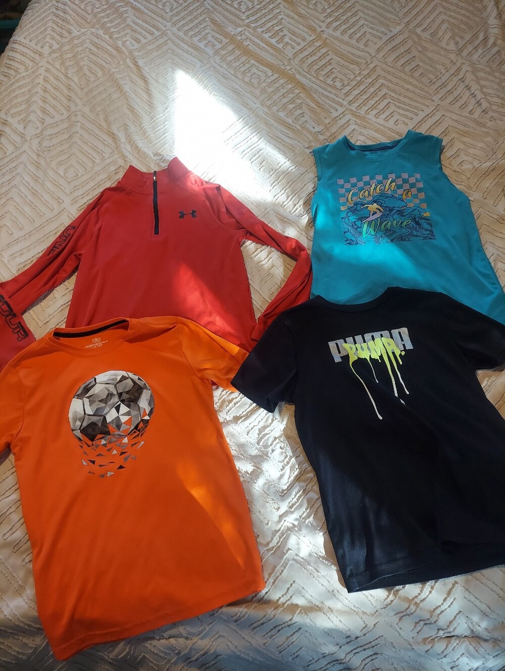 Boys Size Medium 8/10 Activewear Shirt Bundle Lot 4-Pack Under Armour Puma